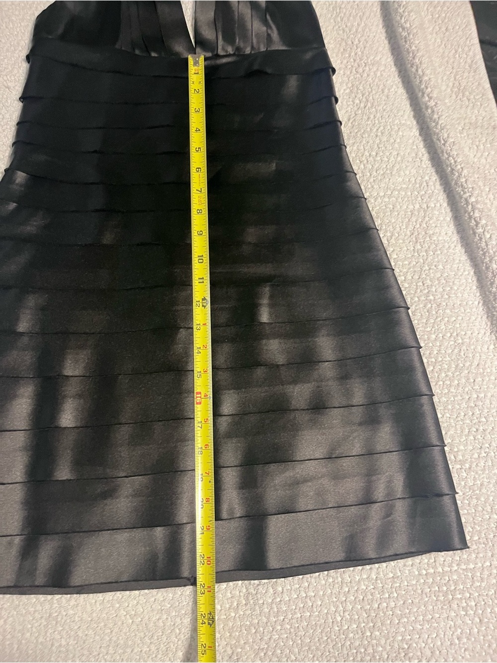 BCBGMaxAzria Black Halter Pleated Satin Mini Dress - Picture 6 of 7